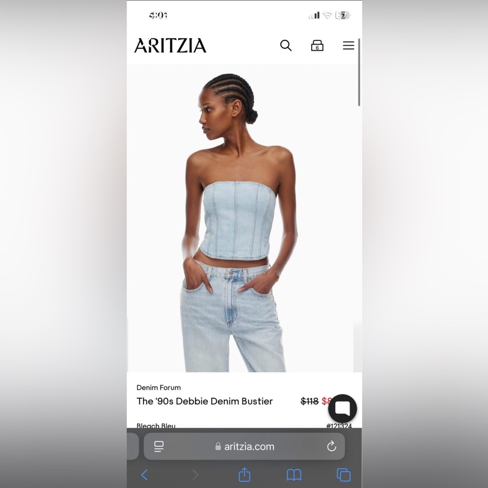 Denim Forum Debbie Denim Bustier Top